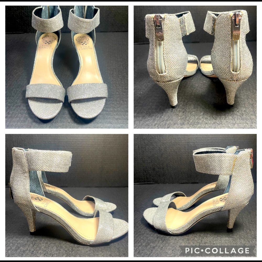 BRAND NEW VINCE CAMUTO BACK ZIP SILVER 2.5” HEELS 5.5M PRICE FIRM!!!